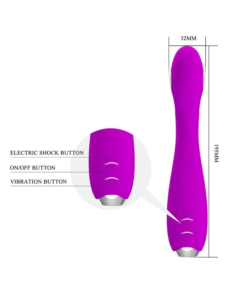 Pretty Love - Hector - G-Spot Elektrische Schok Vibrator met Appbediening - Paars - Private Fun