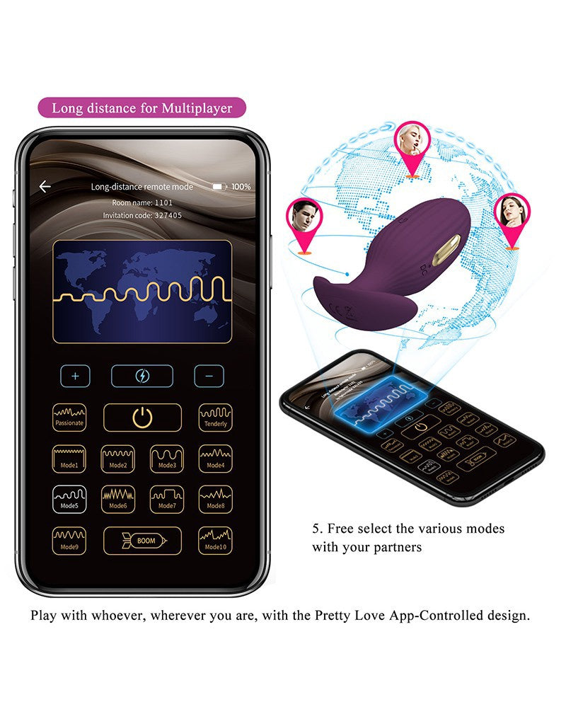 PRETTY LOVE JEFFERSON ANALE VIBRATOR MET APPBEDIENING