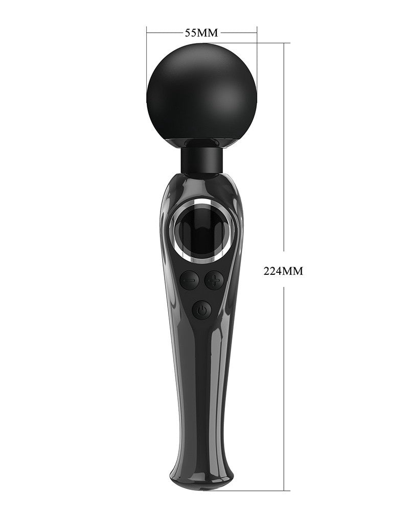 SKYLER  WAND VIBRATOR MET DIGITAAL LED DISPLAY ZWART