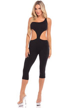 CROPPED CATSUIT MET ÉÉN SCHOUDER ZWART