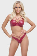 Red bra set wetlook