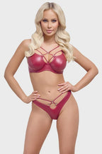 Red bra set wetlook