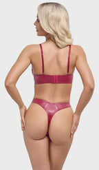 Red bra set wetlook