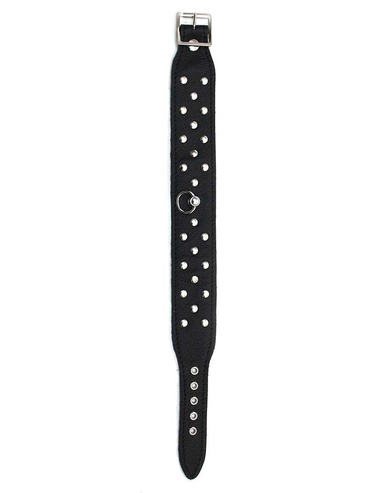 HALSBAND 4 CM BREED VERSIERD MET NIETEN