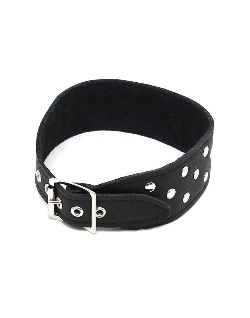 HALSBAND 4 CM BREED VERSIERD MET NIETEN