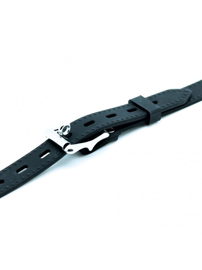 LATEX PLAY - MONDKNEVEL MET PENIS ( en Oslash 40 MM) - ZWART  en amp ZILVER