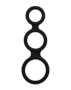 LATEX PLAY TRIPLE COCK RING ZWART
