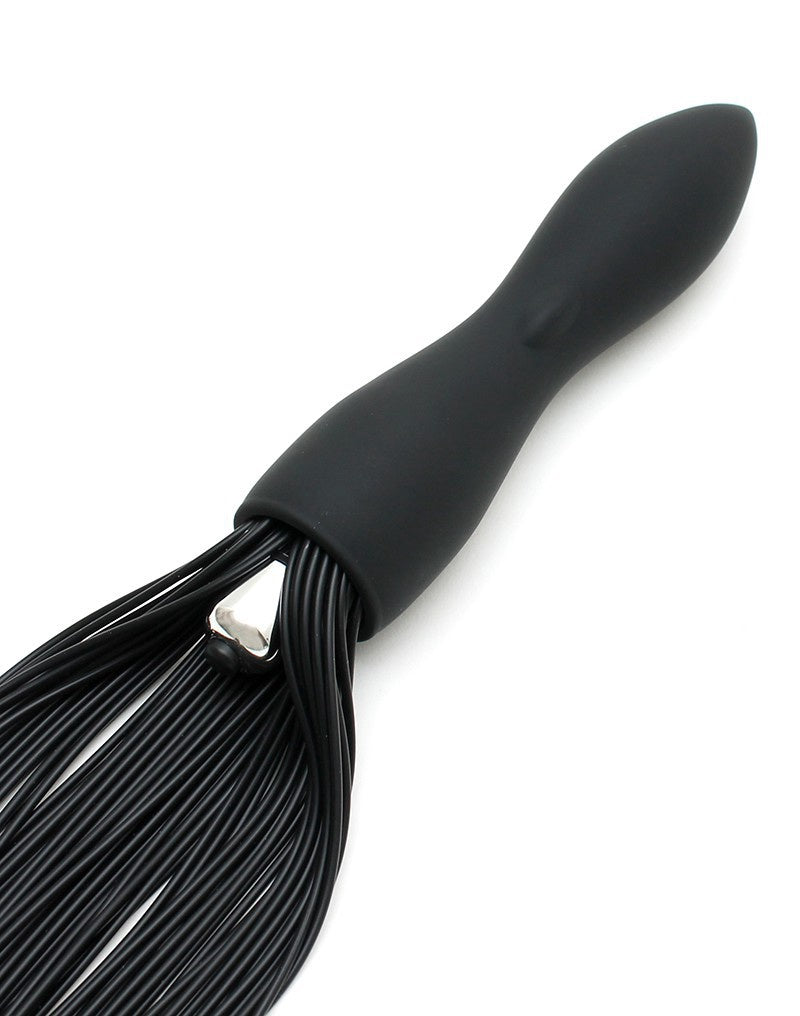 LATEX PLAY ZWEEP MET VIBRERENDE DILDO ZWART