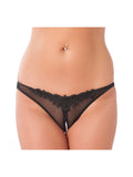 OPEN STRING MET PARELS - ONE SIZE - ZWART 1337