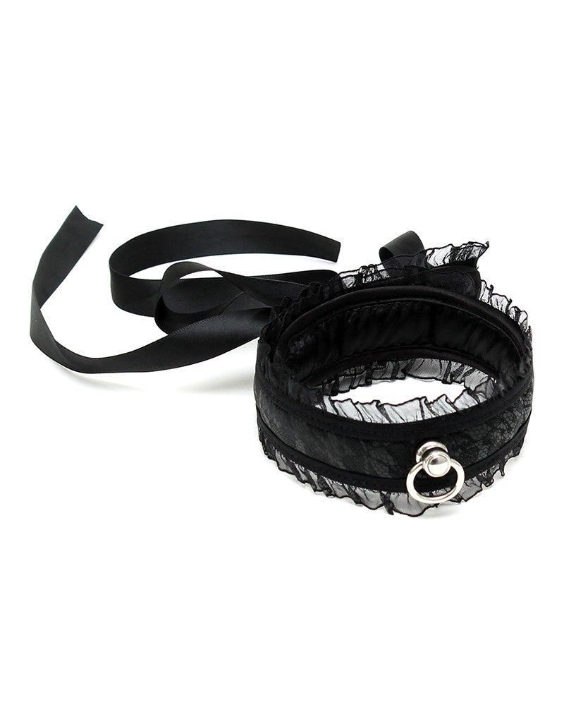 BONDAGE PLAY SATIJN LOOK KRAAG ONE SIZE ZWART