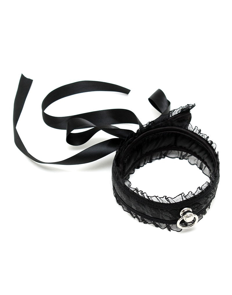 BONDAGE PLAY SATIJN LOOK KRAAG ONE SIZE ZWART