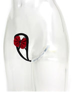 STRAPLESS C-STRING ONE SIZE ZWART / ROOD