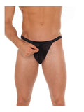DOORZICHTIGE STRING MET RITSSLUITING ONE SIZE ZWART