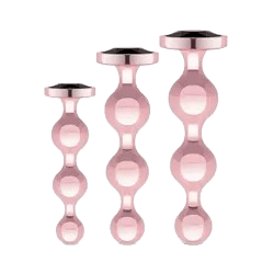 Rosy Gold - Metalen Buttplugset 3 stuks - Roségoud