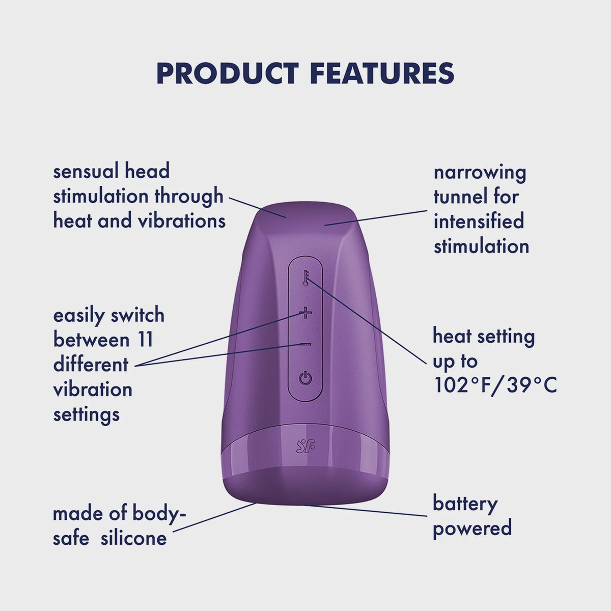 Satisfyer - Battery Series - Men Heat - Masturbator - Paars