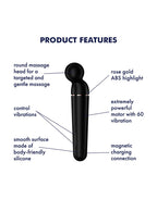SATISFYER PLANET WAND VIBRATOR ZWART & GOUD