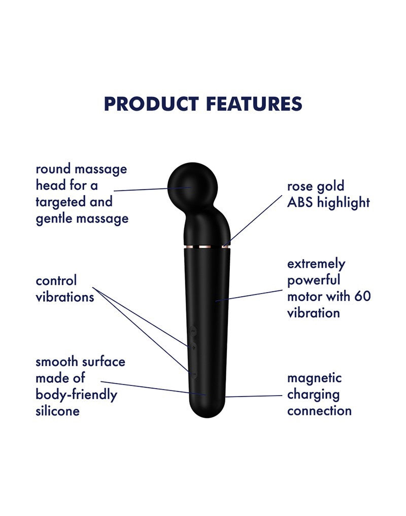 SATISFYER PLANET WAND VIBRATOR ZWART & GOUD