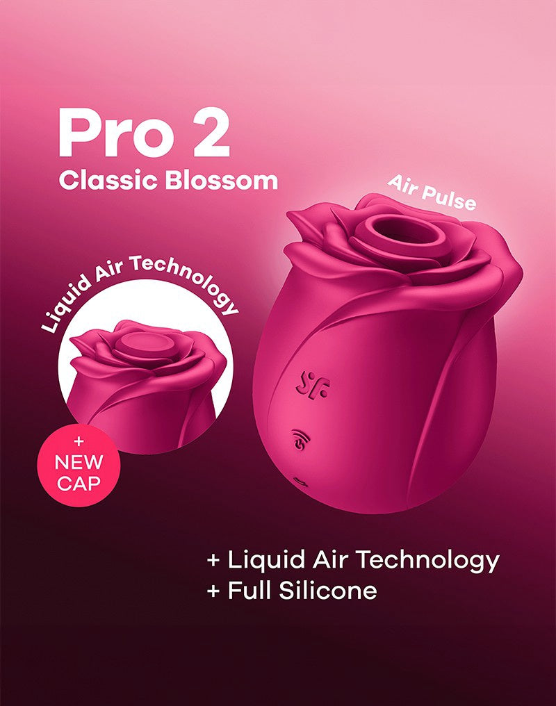 SATISFYER - PRO 2 CLASSIC BLOSSOM LUCHTDRUK VIBRATOR ROOD