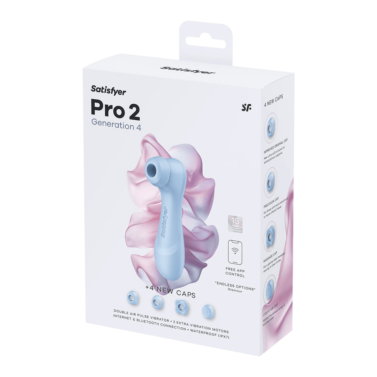 Satisfyer Pro 2 Generation 4 Double Air Pulse Vibrator (with App Control) - Serene Blue - Private Fun