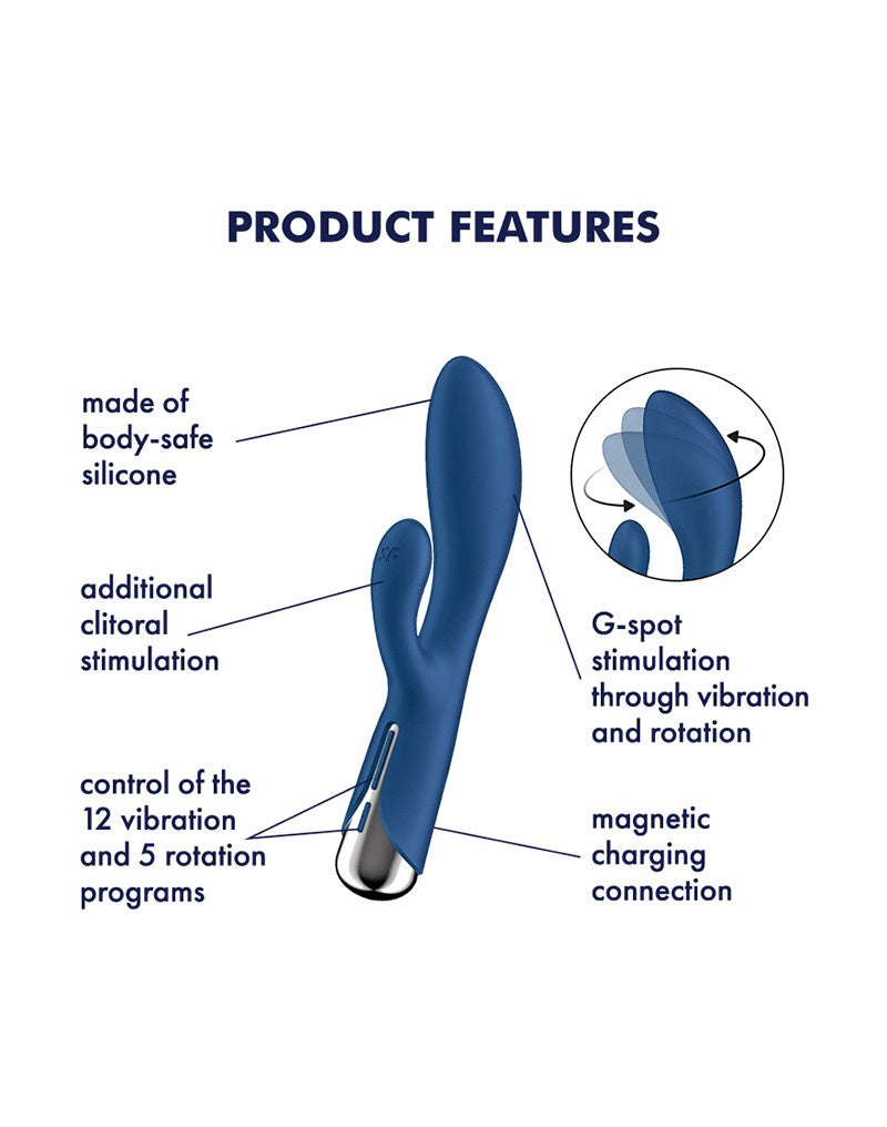 SATISFYER SPINNING RABBIT 1 VIBRATOR BLAUW