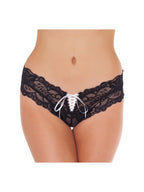 SLIP ONE SIZE  ZWART / WIT