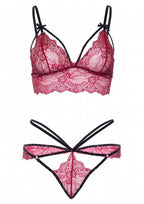 Strappy bralette en g-string Rood