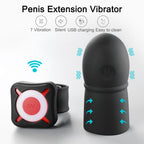 OTOUCH - Super Striker Verlengende Penis Sleeve Met Vibraties - Zwart