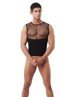 TANKTOP MET VISNET ZWART