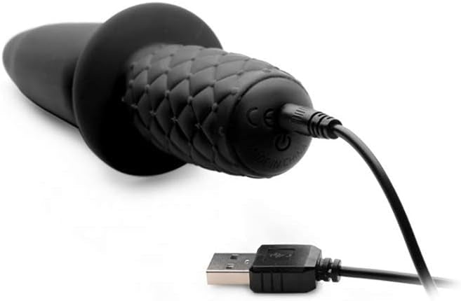 The Plug 10x Silicone Vibrating Thruster – Black
