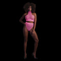 Turtle Neck and High Waist Slip - One Size - Neon Pink