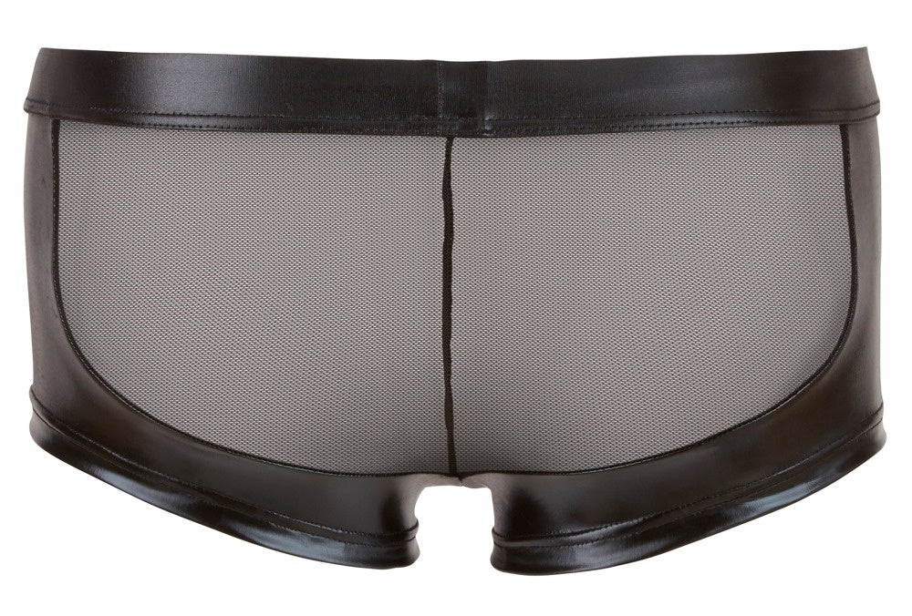 Uitdagende Wetlook Short met Netstof Stukken