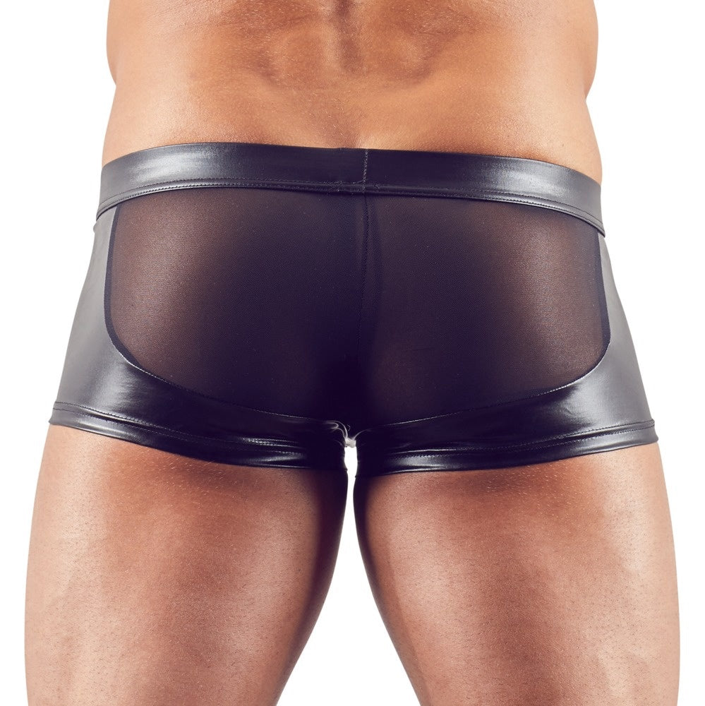 Uitdagende Wetlook Short met Netstof Stukken