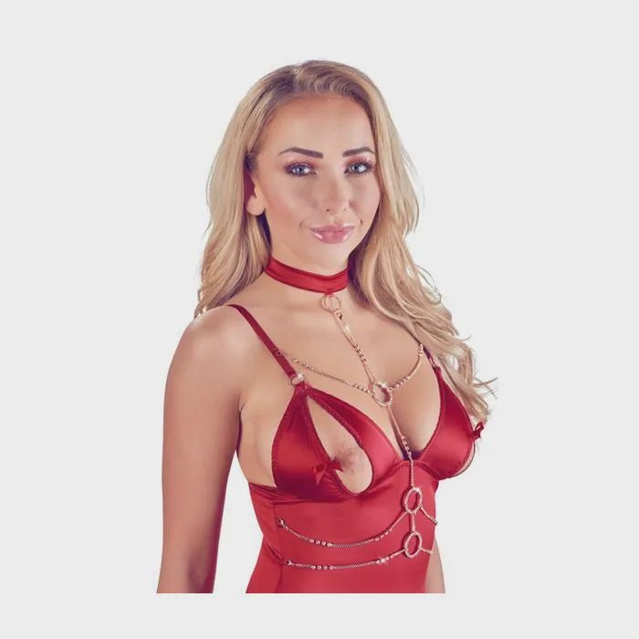 Verleidelijke Jarretel Top - Rood