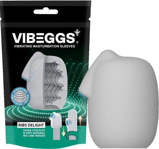 VIBEGGS - Ribs Delight - Vibrerende Masturbatie Sleeve - Wit