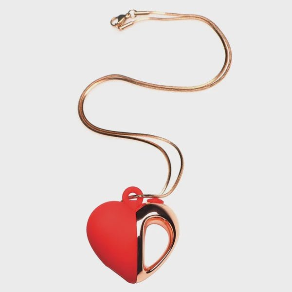Vibrerende Siliconen Hart Ketting  Rood