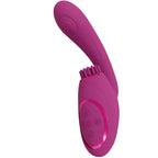 Gen  Triple Motor G-Spot Vibrator met Pulse Wave en Vibrerende Borstelharen  Roze