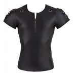 Wetlook Shirt met Rijgveters en O-ringen