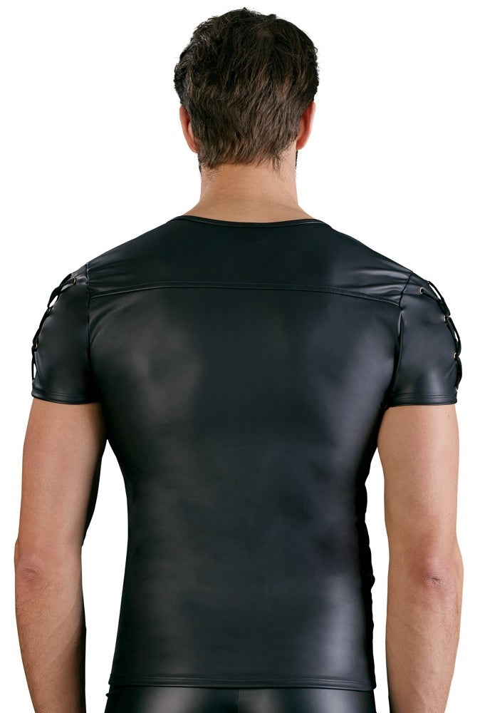 Wetlook Shirt met Rijgveters en O-ringen