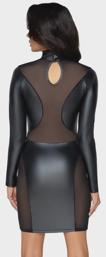Wetlook Stijlvol Mini Jurk Open